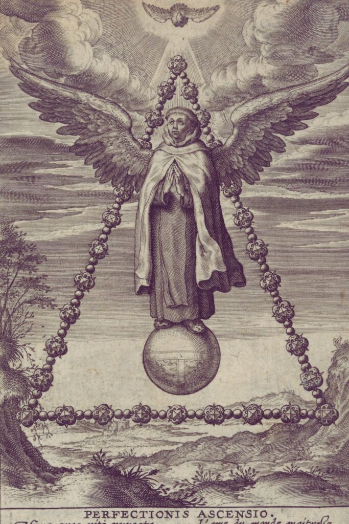 Perfectionis Ascensio from The Life of Saint John of the Cross Antonius Wierix III (Dutch, 1596–1624). Public domain source: Metropolitan Museum of Art 